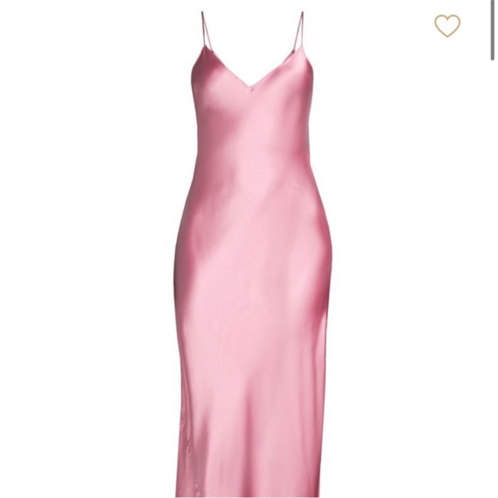 Dannijo Pink Silk Maxi Slip Dress Bias Cut L - Picture 4 of 15